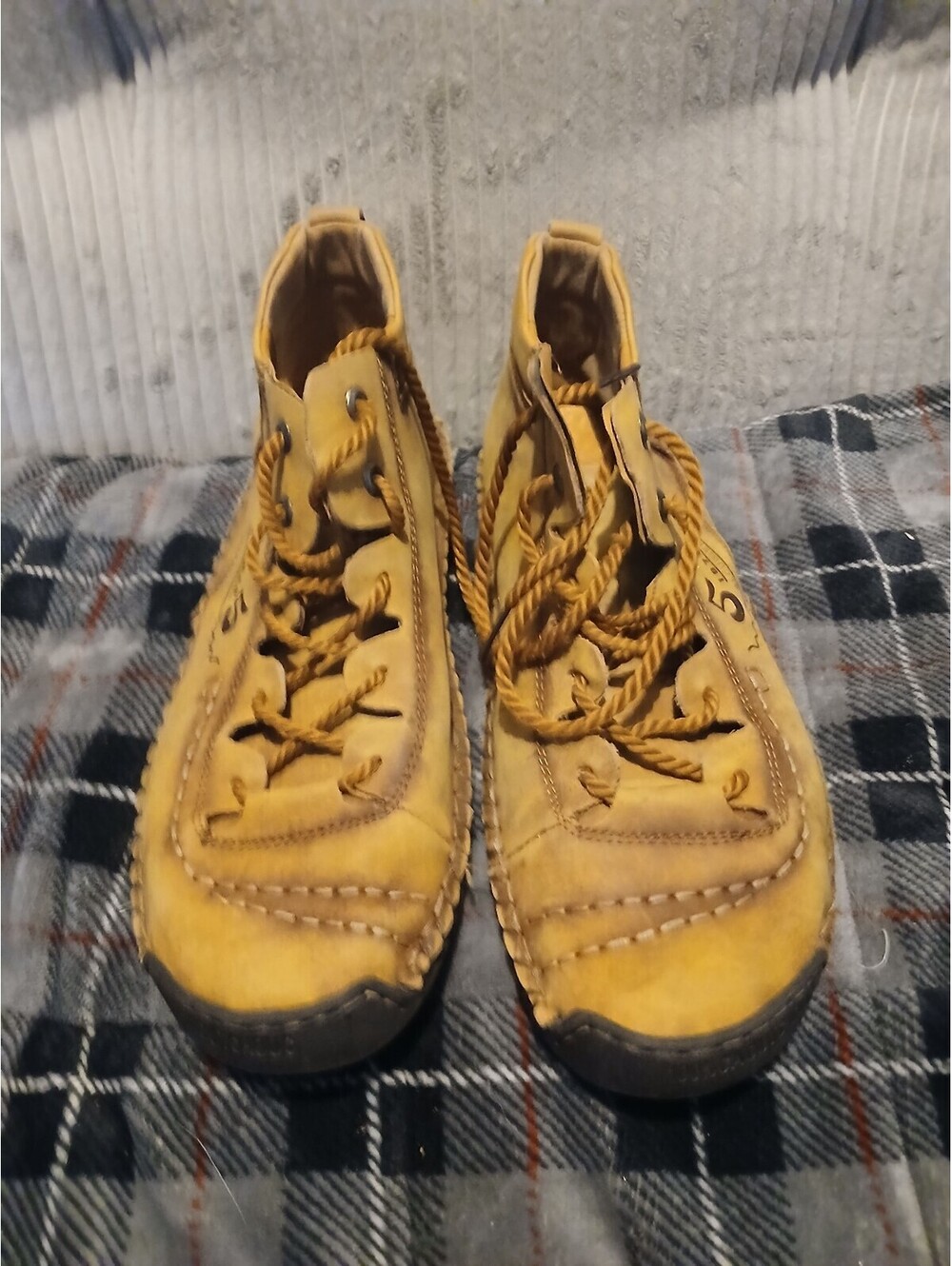 5th Avenue Men's Yellow Leather Casual Shoes Size 14